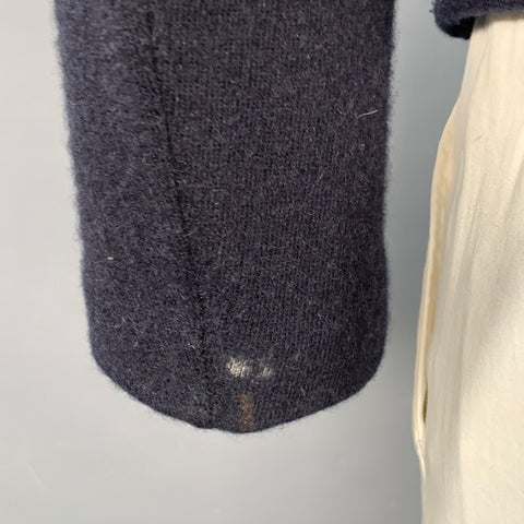 GIORGIO ARMANI Size 42 Navy Cashmere Blend Asymmetrical Zip Up Cardigan