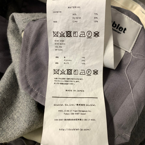 DOUBLET Size L Grey Distressed Wool Blend Straight leg Casual Pants