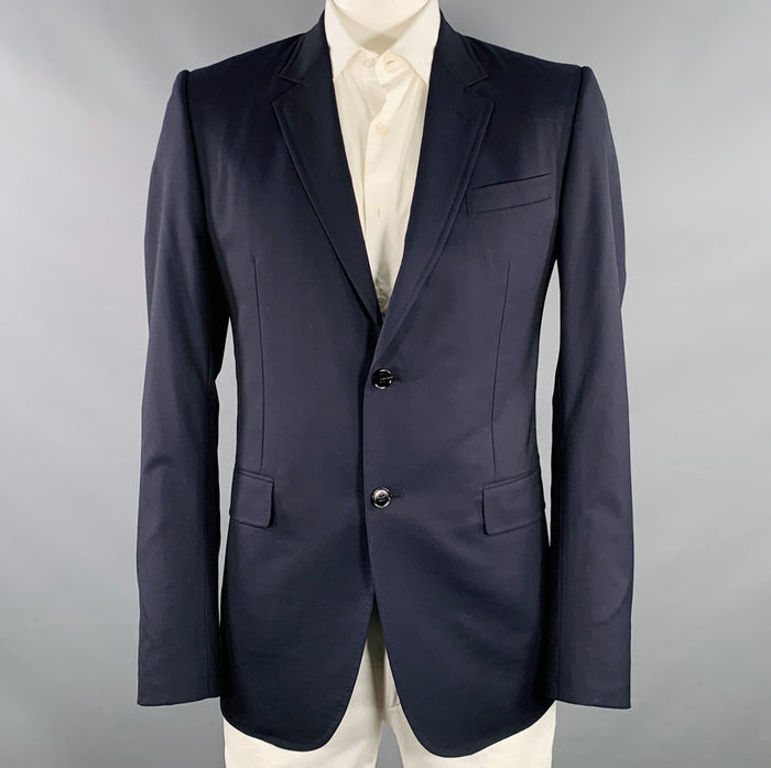 GUCCI Size 42 Long Navy Wool Single Breasted Sport Coat