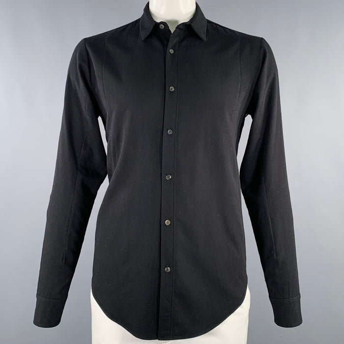 FORME 3’3204322896 Size L Black Wool Long Sleeve Shirt