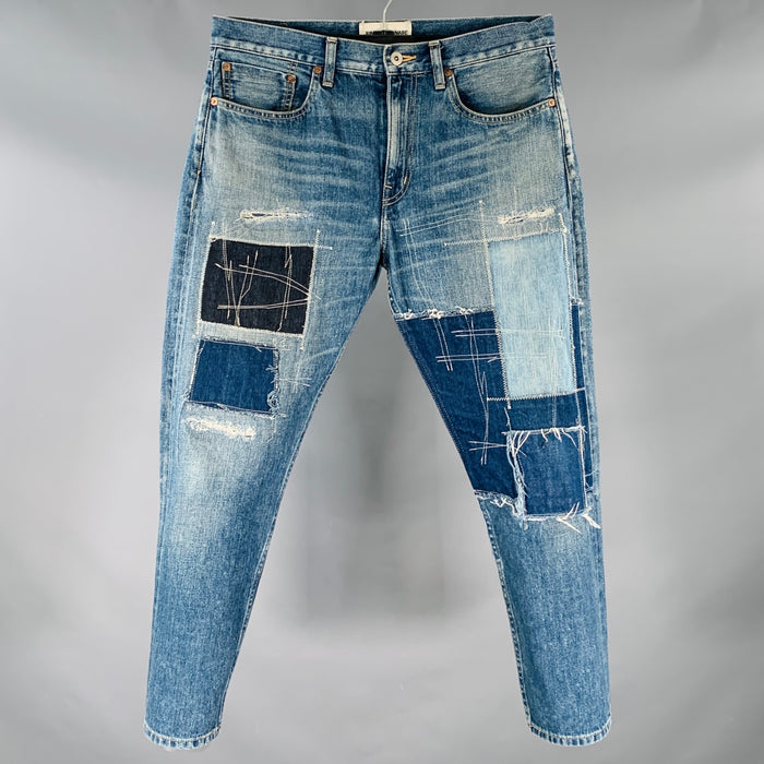 JUNYA WATANABE Size S Blue Navy Patchwork Cotton Selvedge Jeans