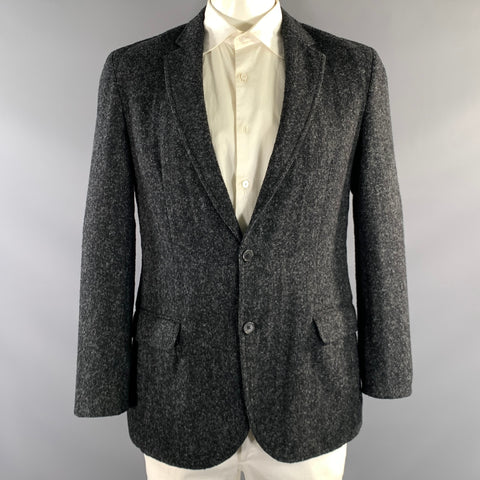 LOUIS VUITTON Size 44 Grey RM082 MNJA87W9M Wool & Alpaca Notch Lapel Jacket