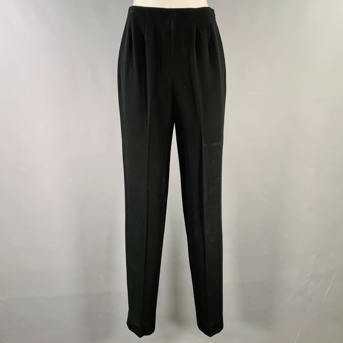 RALPH LAUREN COLLECTION Size 6 Black Wool Side Zipper Dress Pants