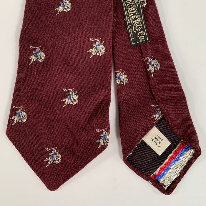 RRL by RALPH LAUREN Burgundy Multi Color Graphic Wool Silk Tie
