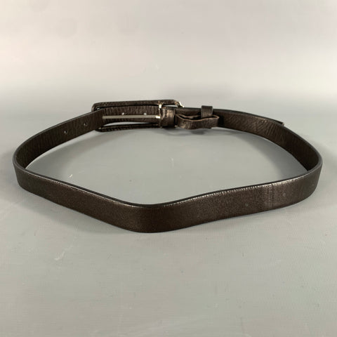PRADA Waist Size 25 Brown Silver Leather Belt