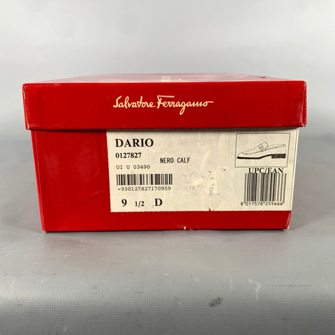 SALVATORE FERRAGAMO Size 9.5 Black Leather Horsebit Loafers