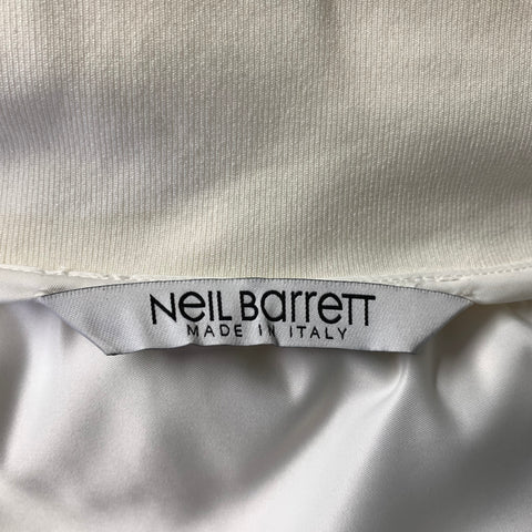 NEIL BARRETT SS2021 Size XL White Black Two Toned Polyester Windbreaker Jacket