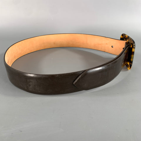 ANNA BELLA Brown Tan Tortoise Leather Belt