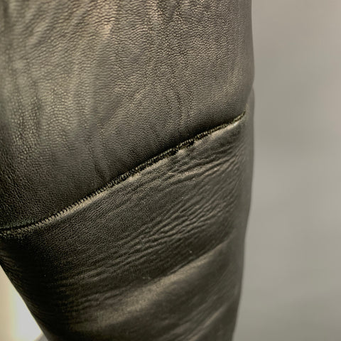 VALENTINO Size 40 Black Leather Zip Up Jacket