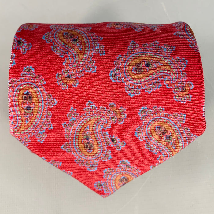 ETRO Burgundy Blue Paisley Silk Tie