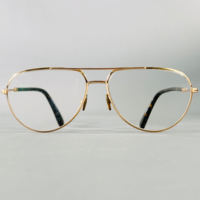 TOM FORD Gold Tortoiseshell Metal Aviator Sunglasses
