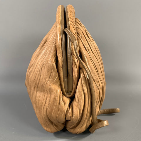 SONIA RYKIEL Tan Waves Lambskin Leather Cross Body Bag