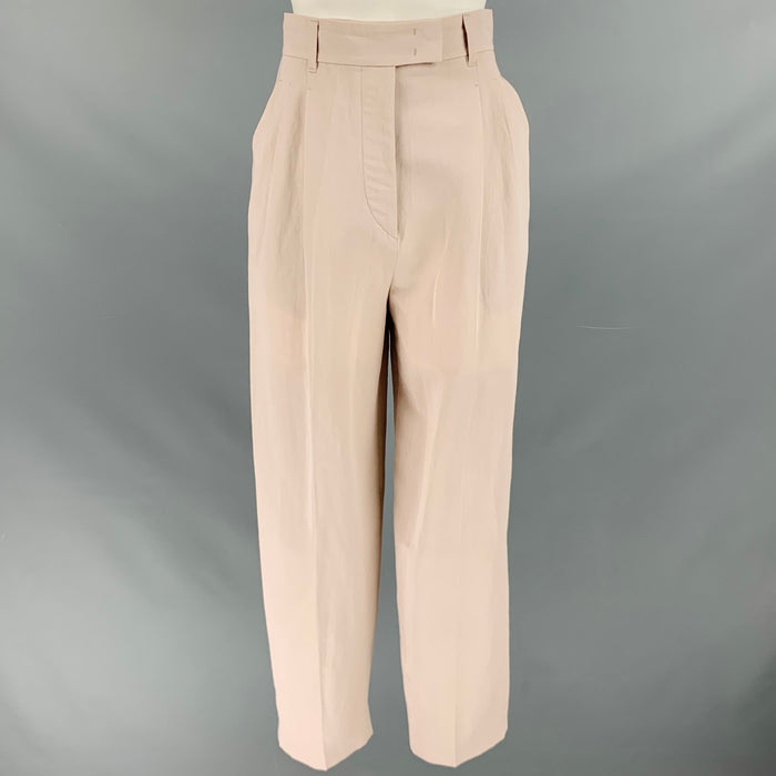 LORO PIANA Size 2 Grey Virgin Wool Blend Pleated Dress Pants