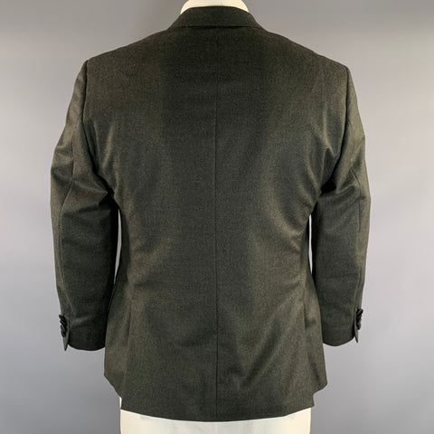 TODD SNYDER Chest Size 42 Green Black Wool Peak Lapel Sport Coat
