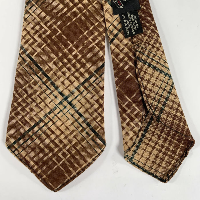 RRL by RALPH LAUREN Brown Black Tartan Wool Tie