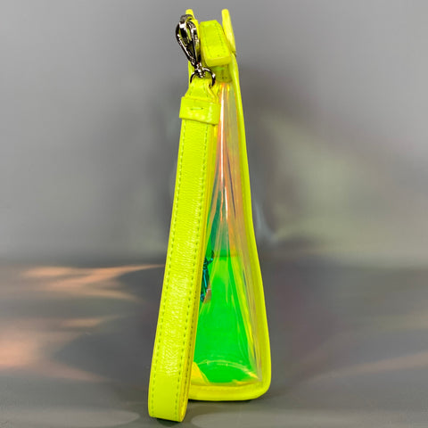 MCM SS2019 Pink Neon Monogram PVC Wristlet