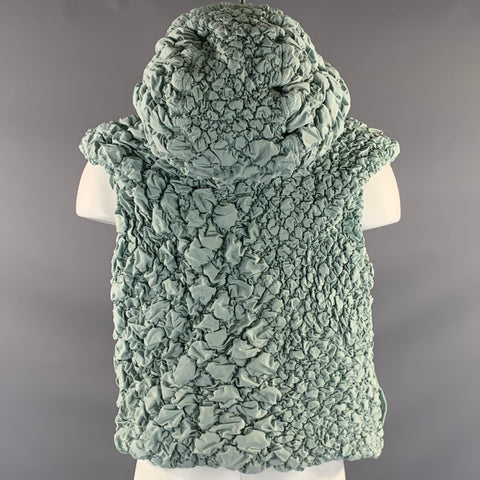 CONSTANTINOU F/W2022 Size M Blue Green Mint Quilted Nylon Zip & Snaps Vest