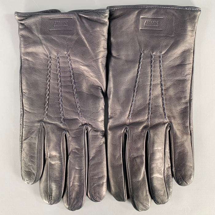 ARMANI COLLEZIONI Size L Black Sheepskin Leather Gloves
