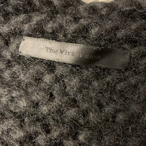 THE VIRIDI-ANNE Size L Black Knitted Wool Hooded Vest