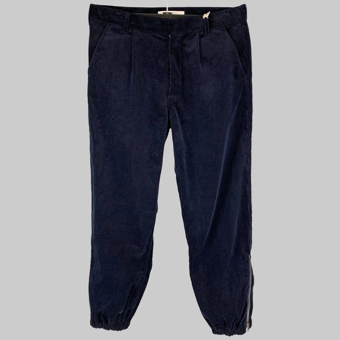 GIVENCHY Size 32 Navy Blue Relaxed Corduroy Combat Trousers