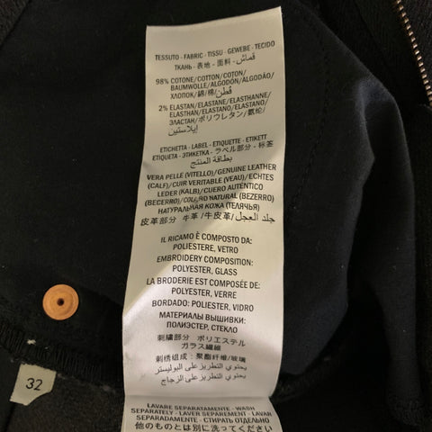 GUCCI Size 32 Black Multi Color Cotton & Elastane Sequined Zip Fly Jeans