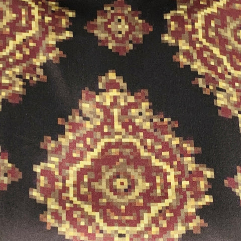 DRIES VAN NOTEN Size 4 Black Yellow Brown Silk Abstract Long Sleeve Dress Top