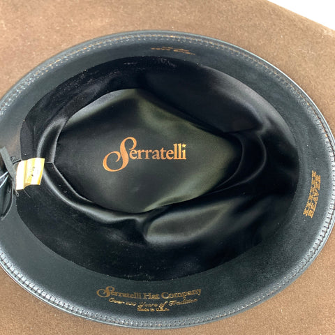 SERRATELLI Size 7.5 Brown Concho Beaver Fur Felt Hats