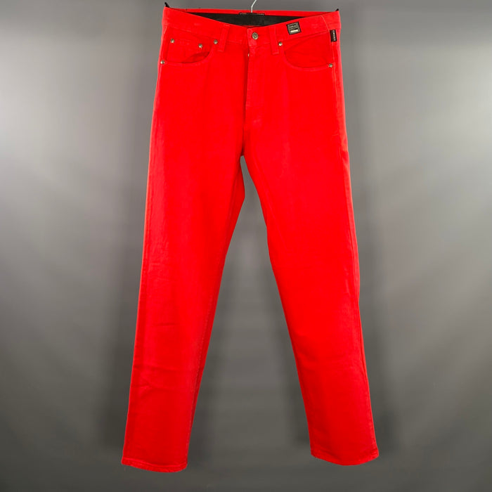 VERSACE JEANS COUTURE Size 32 Red Denim Button Fly Jeans