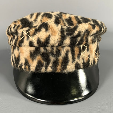 RUSLAN BAGINSKIY Tan Black Leopard Wool Hats