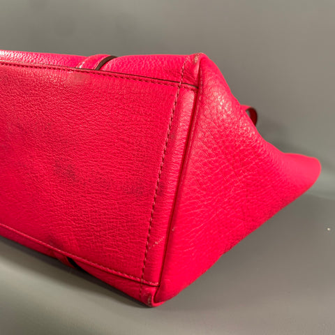 MARC JACOBS Pink Fuchsia Pebble Grain Leather Tote Bag