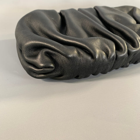 STAUD SS2020 Black Wrinkled Leather Pouch Bag