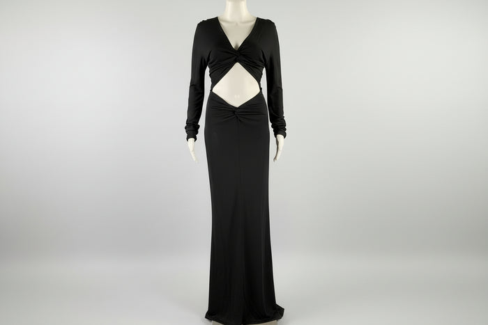 GUCCI Size 6 Black Long Sleeve Long Gown