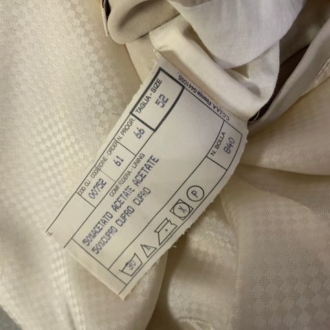 ERMENEGILDO ZEGNA Cream Acetate & Curpo Button Up Jacket