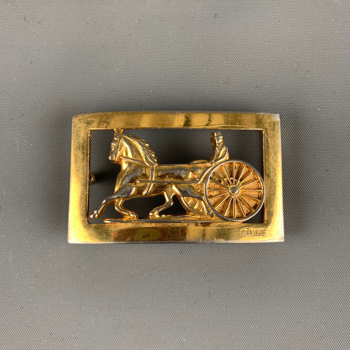 Hebilla de cinturón de carruaje ecuestre de metal dorado CELINE