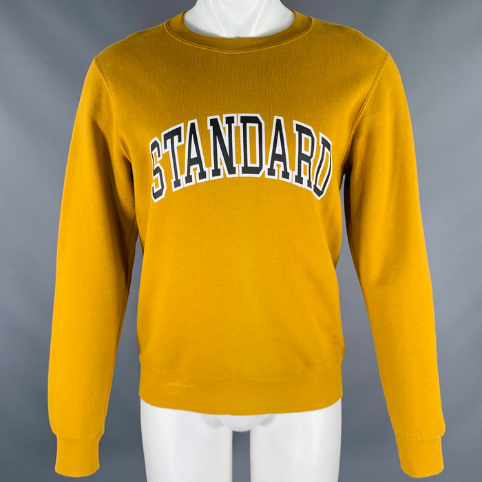 SANDRO Size S Yellow Black White Graphic Cotton Crew Neck Sweatshirt