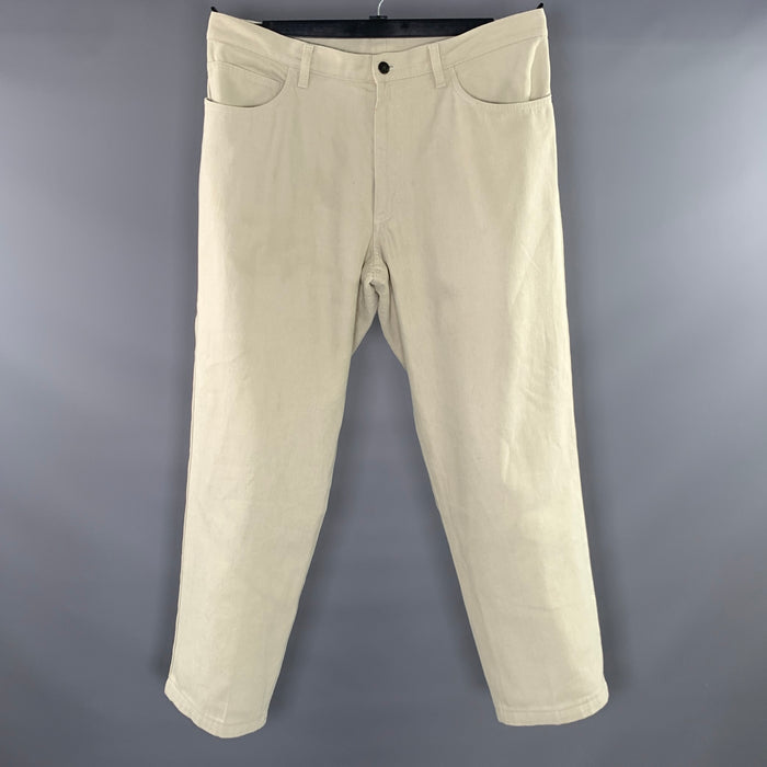 LORO PIANA Size 38 Cream Khaki Solid Cotton Loose fit Jeans