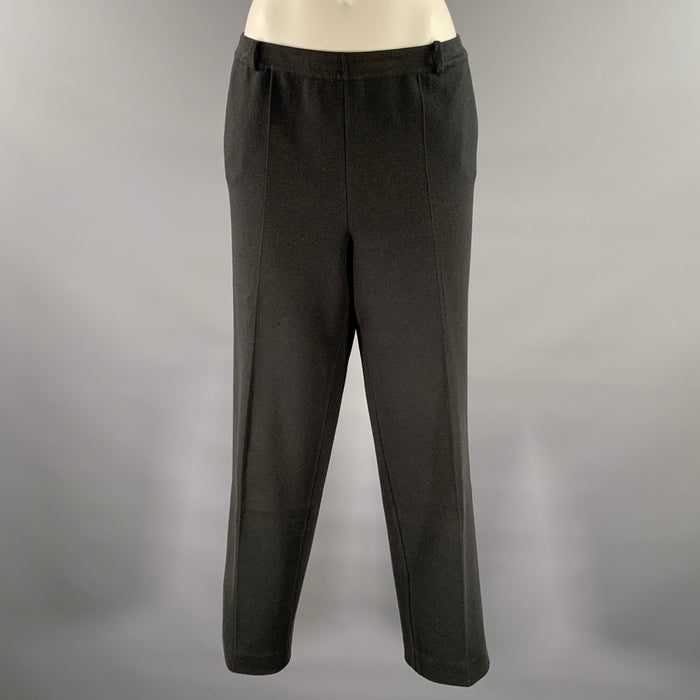 LORO PIANA Size 14 Black Silk Cotton Sweatpant Trousers