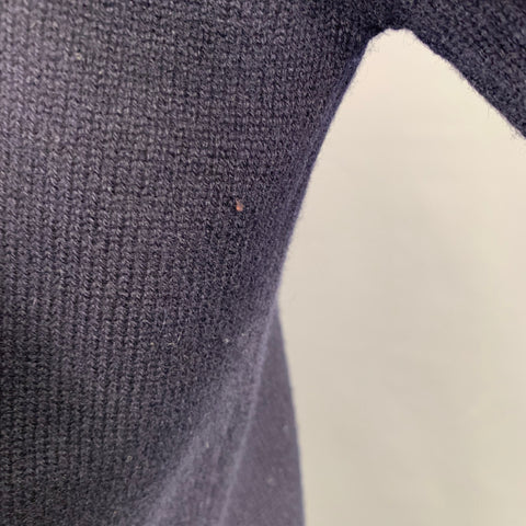 LORO PIANA Size L Navy Cashmere Crew Neck Sweater