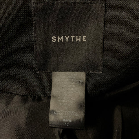SMYTHE Size 12 Black Polyester Blend Peak Lapel Jacket