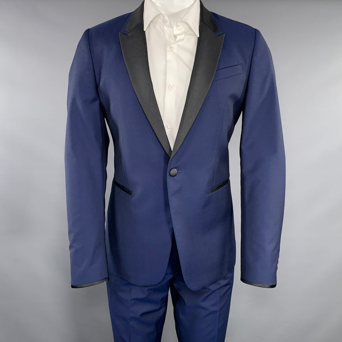PAUL SMITH Size 40 Navy Black Wool Mohair Tuxedo