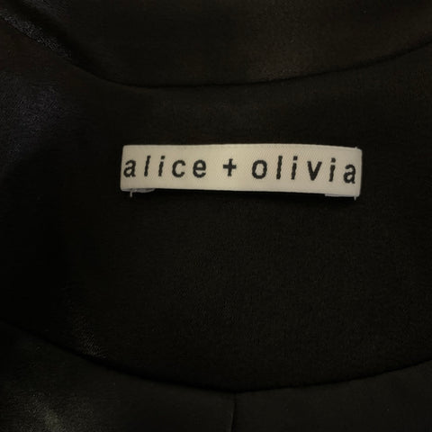 ALICE + OLIVIA Size M Black Triacetate Blend Mixed Fabrics Peak Lapel Coat