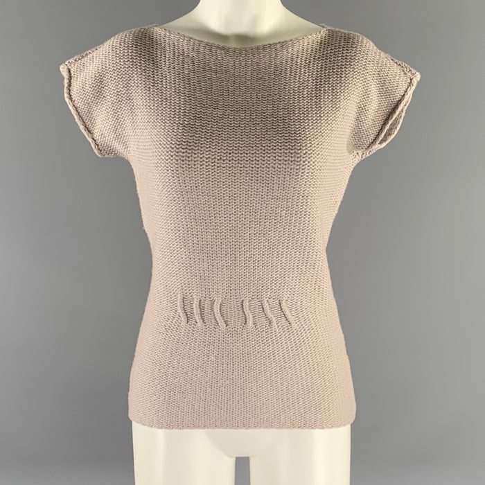 EMPORIO ARMANI Size 2 Tan Metallic Wool Polyamide Tunic Casual Top