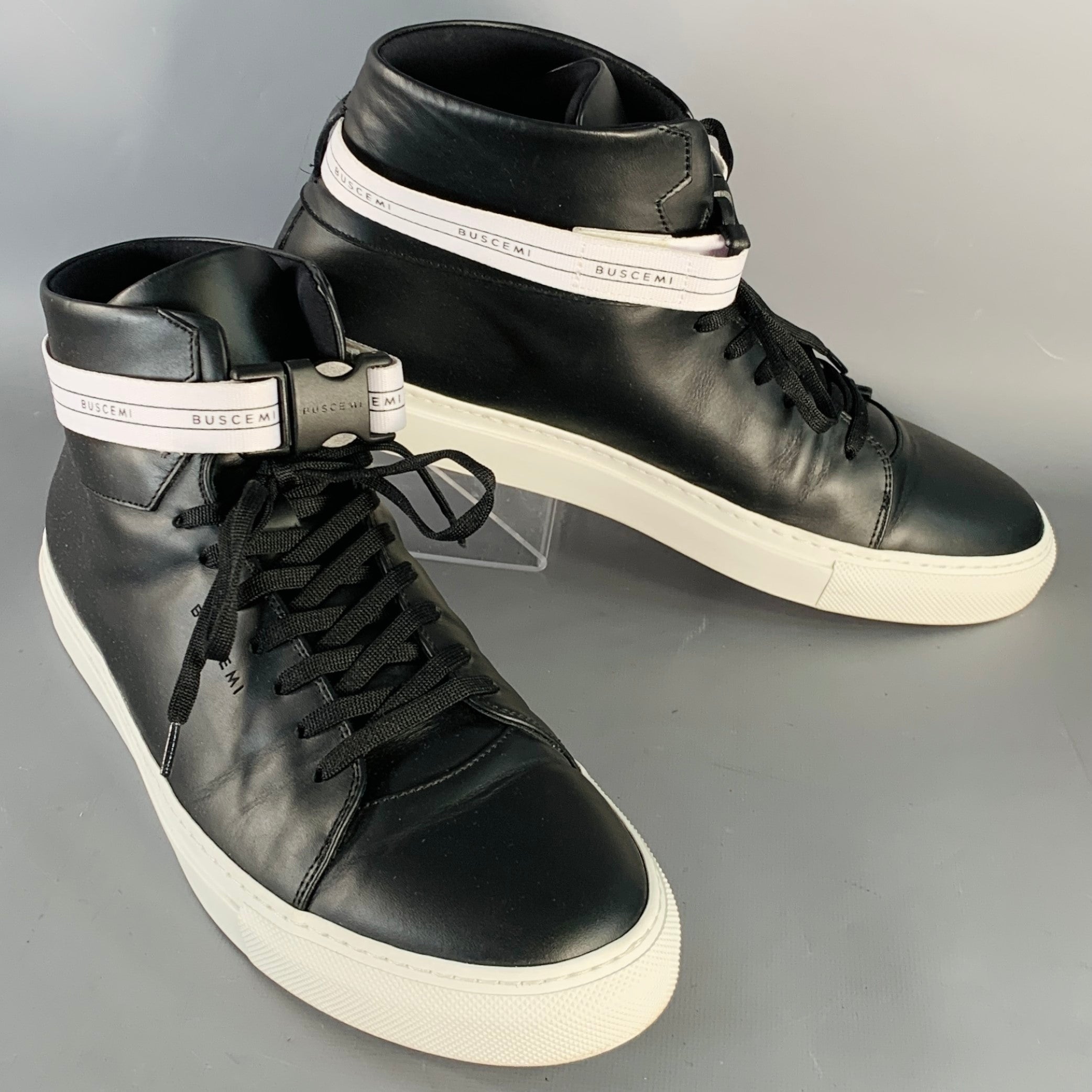 Black busceme Buscemi Black Leather High-Top Boots Size 42 EU main image 4