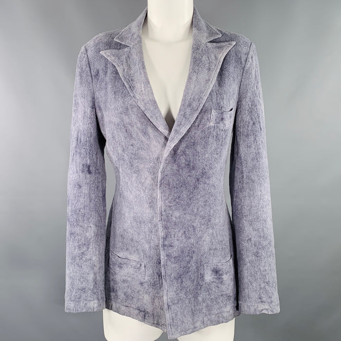 Y's by YOHJI YAMAMOTO Size S Grey Wool Marbled Snaps Jacket Blazer