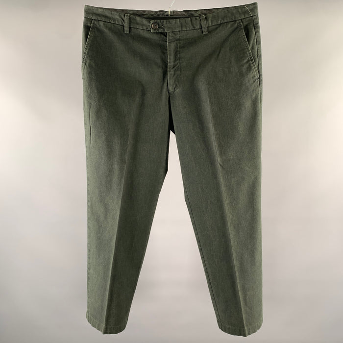 ETRO Size 36 Forest Green Cotton Blend Zip Fly Casual Pants