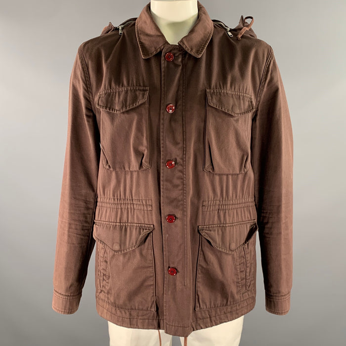 MARC JACOBS Size XL Brown Cotton Utility Jacket