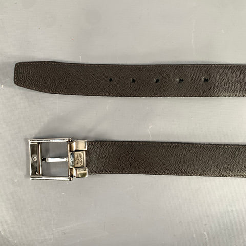FERRAGAMO Size 40 Black Dark brown Leather Belt