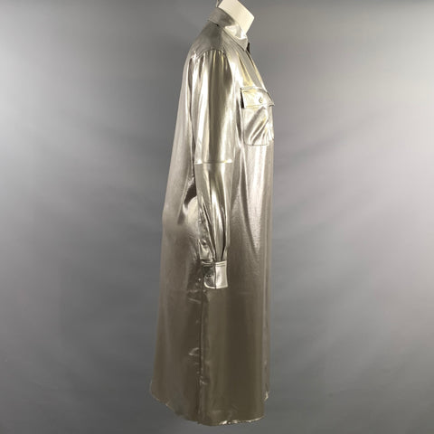 RALPH LAUREN Size 6 Silver Polyester Metallic Tunic Dress