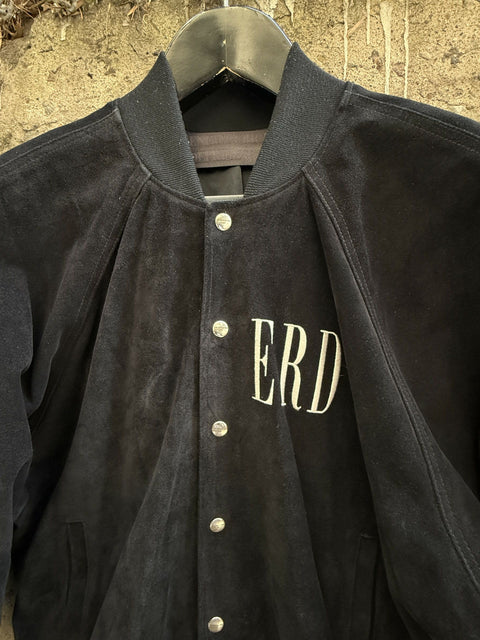 ENFANTS RICHES DEPRIMES ERD SS2018 XL Black Embroidery Suede Bomber Jacket