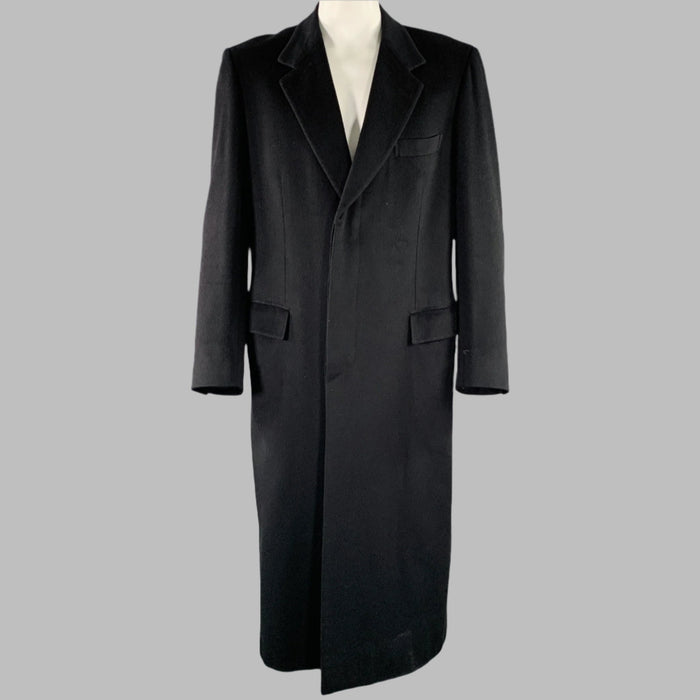 BRIONI Size 44 Black Cashmere Single Breasted Coat